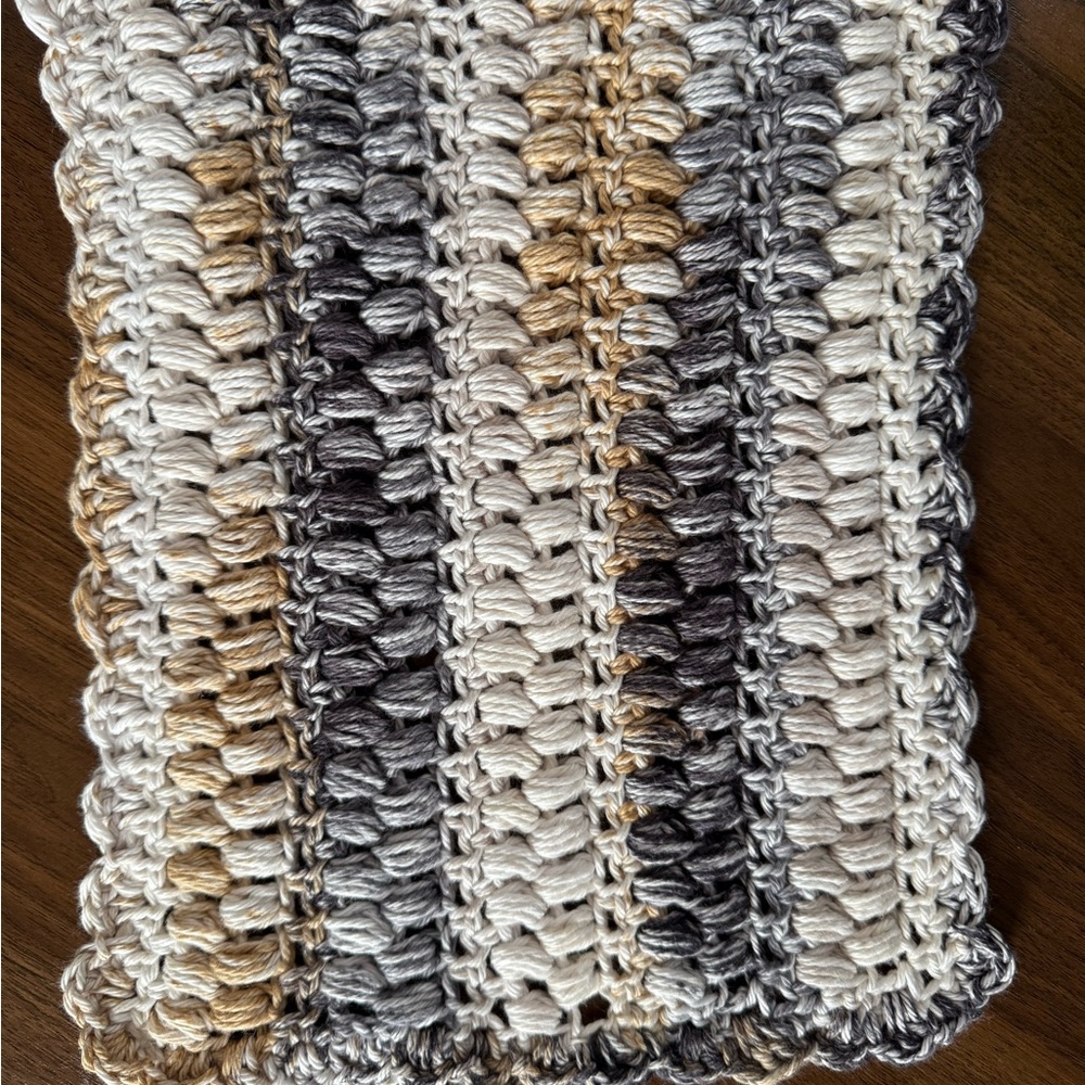 Handmade Crochet Farmhouse Trivet in Neutral Tones
